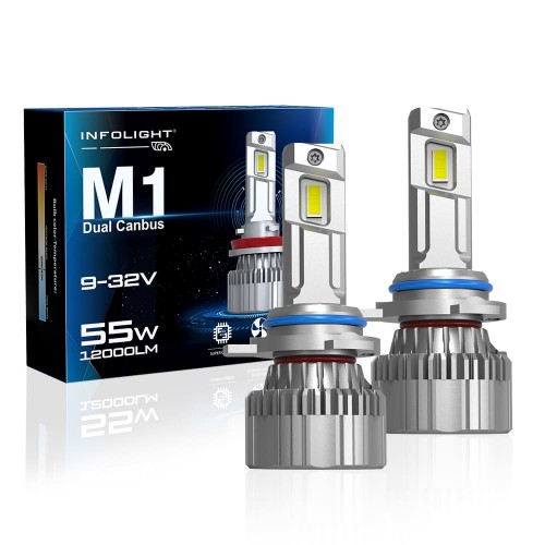 Светодиодная LED лампа Infolight M1 Dual Canbus HIR2 (9012) (комплект 2шт)